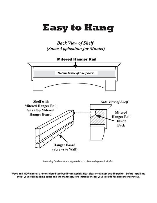 Pearl Mantels Shenandoah Traditional Fireplace Mantel Shelf N43