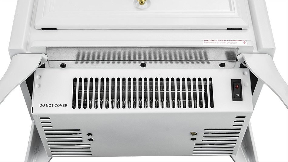 AKDY 16" Retro-Style Floor Freestanding Vintage Electric Stove Heater Fireplace AK-ND-18D2P (Pure White) N5