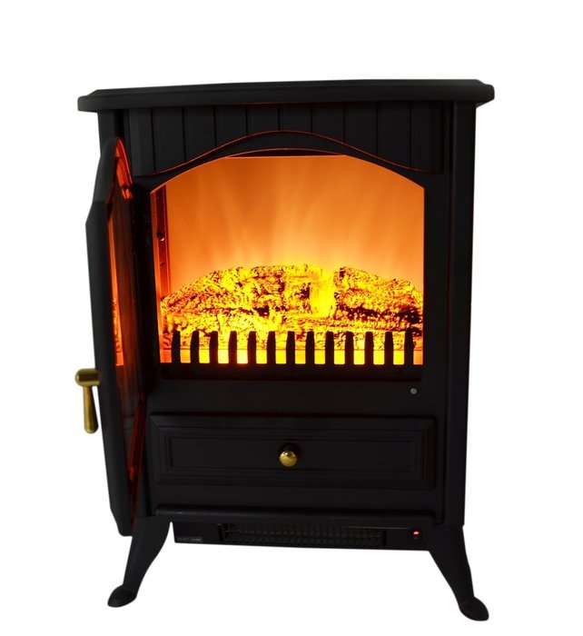 AKDY 16" Retro-Style Floor Freestanding Vintage Electric Stove Heater Fireplace AK-ND-18D2P (Pure White) N6
