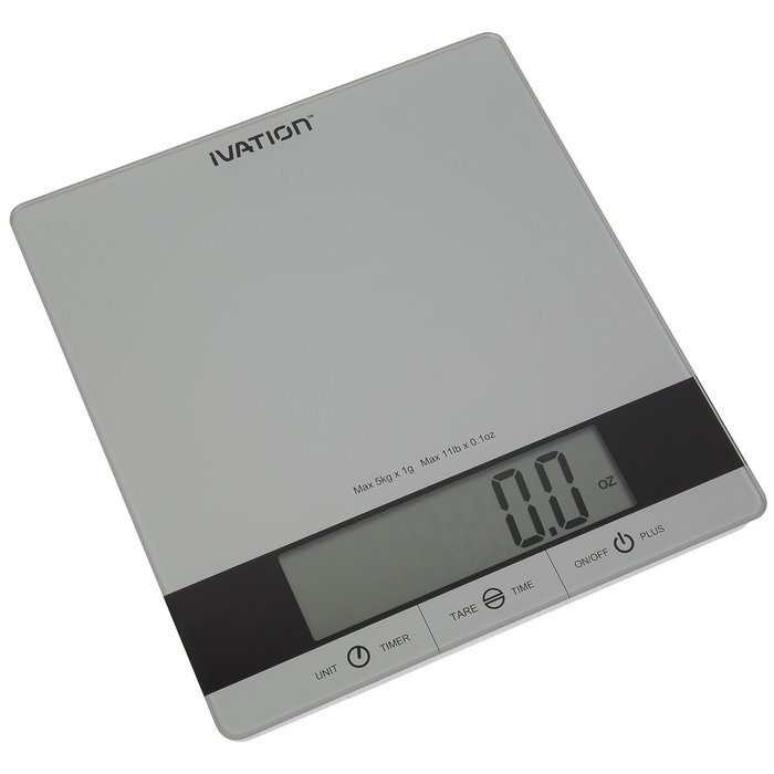 Digital Kitchen Scale w/Timer, Clock, Temperature & RH Levels &ndash; Provides Super Accurate Readings in Ounce, Fluid... N7