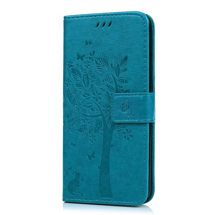 iPhone 7 Plus Case (5.5 inch) - Wallet Flip Folio Stand Case Embossed Flower Tree PU Leather Case Shockproof Soft... N12