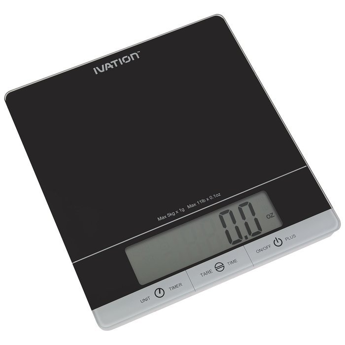 Digital Kitchen Scale w/Timer, Clock, Temperature & RH Levels &ndash; Provides Super Accurate Readings in Ounce, Fluid... N10