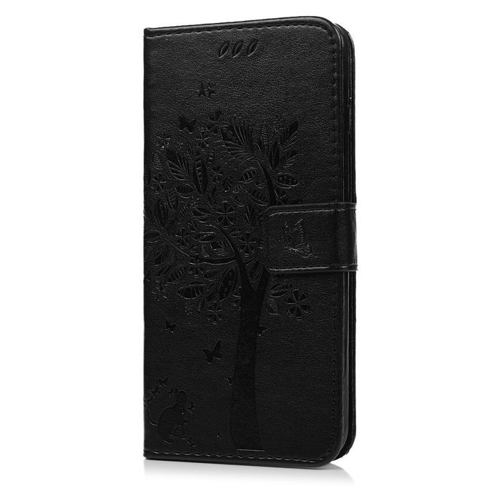 iPhone 7 Plus Case (5.5 inch) - Wallet Flip Folio Stand Case Embossed Flower Tree PU Leather Case Shockproof Soft... N18
