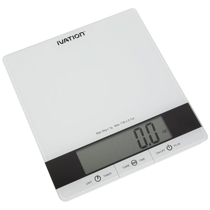 Digital Kitchen Scale w/Timer, Clock, Temperature & RH Levels &ndash; Provides Super Accurate Readings in Ounce, Fluid... N14