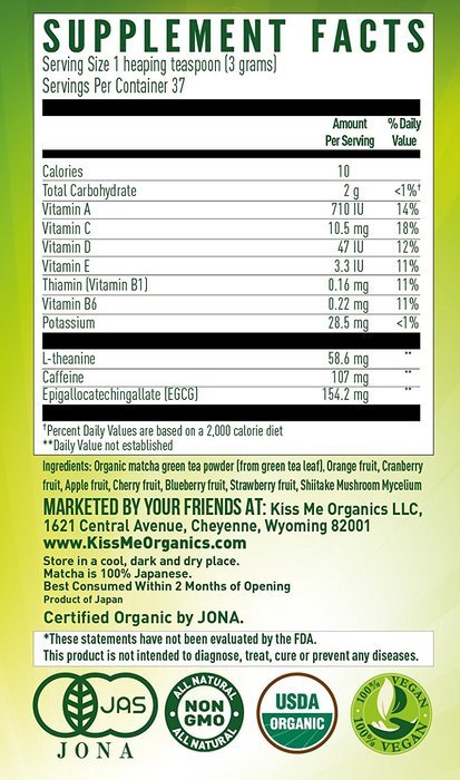 Matcha Green Tea Powder - Powerful Antioxidant Japanese Organic Culinary Grade - 113 grams (4 oz) - For Lattes... N9