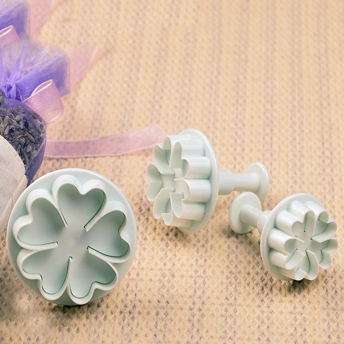 DUFUSTORE 3pcs x flowers shape Candy Jelly Fondant cake Decoration cookie tools Mold N6