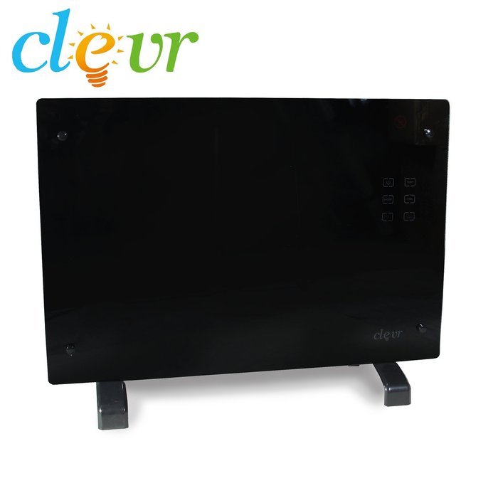 1500W 28" LCD Glass Panel Heater Silent Energy Saving Compact Wall Mount Heater N7