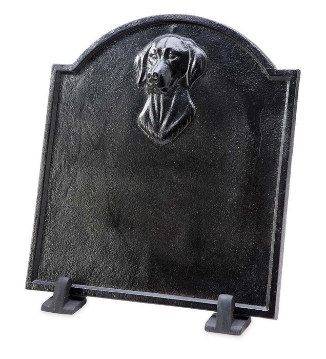 Cast Iron Fireback with Labrador Design