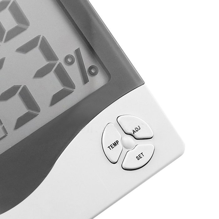 Easywin 3 in 1 White Digital LCD Alarm Clock Temperature Hygrometer Humidity Meter Thermometer Psychrometer Moisture...