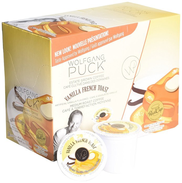 Wolfgang Puck Coffee Single Serve Cups, Vanilla French Toast, 0.35 Oz each, Net Wt. 8.29 Oz, 24 Count N8