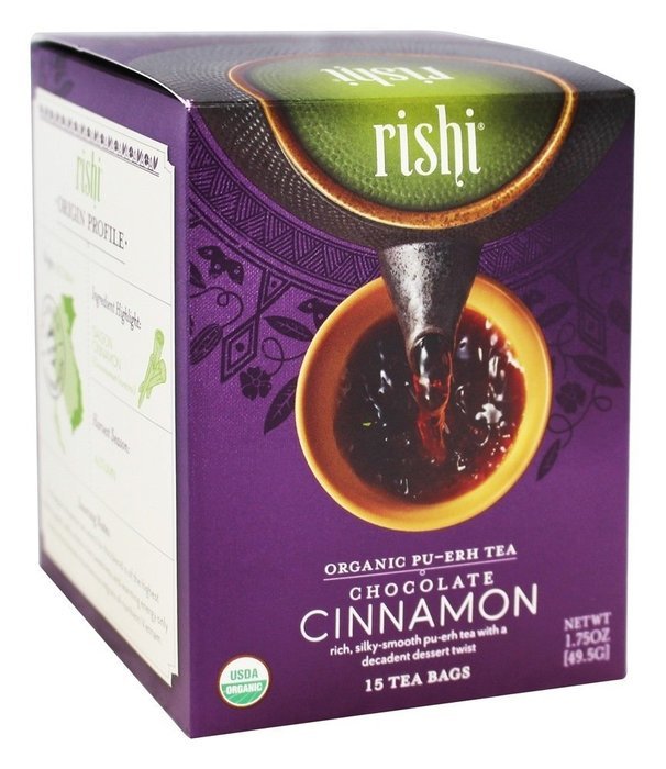 Rishi Tea Organic Pu-Erh Tea Chocolate Cinnamon -- 15 Tea Bags N5