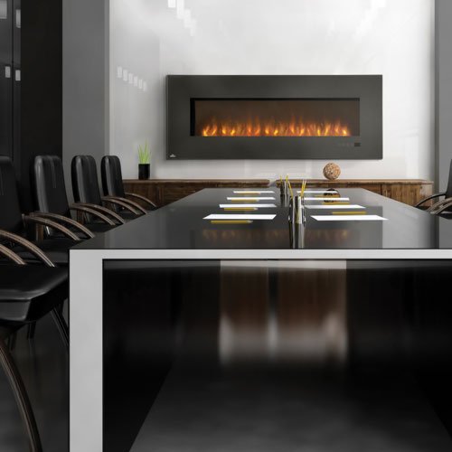 Electric Fireplace Insert with Glass Size: 60"