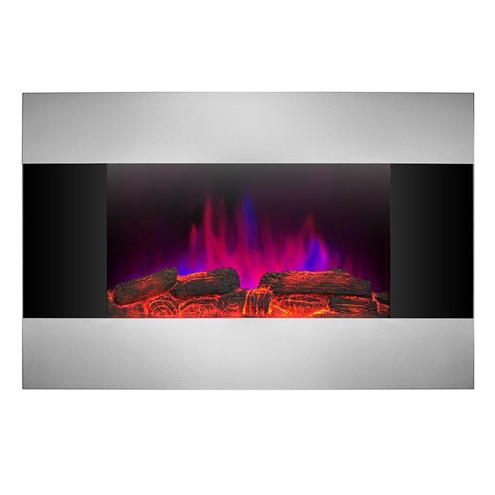 AKDY 36" Tempered Glass Stainless Steel Wall Mount Type Adjustable Flame LED Backlight Electric Fireplace Stove... N4