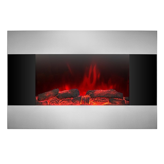 AKDY 36" Tempered Glass Stainless Steel Wall Mount Type Adjustable Flame LED Backlight Electric Fireplace Stove... N5