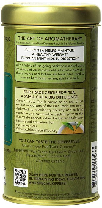 Zhena's Gypsy Tea, Egyptian Mint, 22 Count Tea Sachets N6