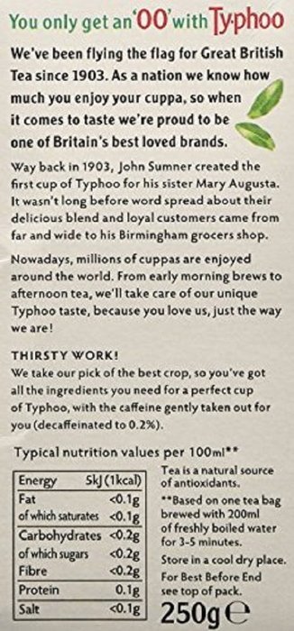 Typhoo Decaf 80 Bags 3 Pack by Typhoo [Foods]