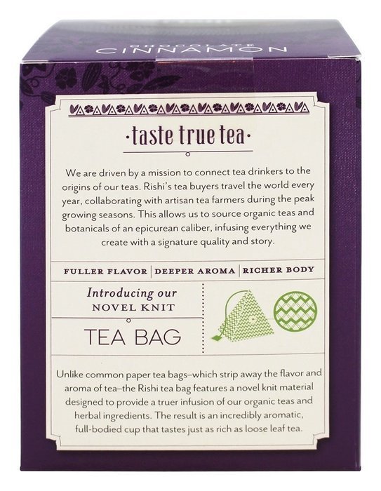 Rishi Tea Organic Pu-Erh Tea Chocolate Cinnamon -- 15 Tea Bags N6
