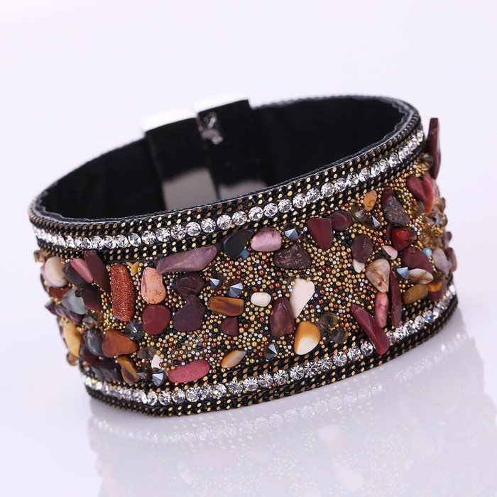 AutumnFall&reg; Women Bohemian Magnetic Clasp Bracelets Wrist Chains (Black) N2