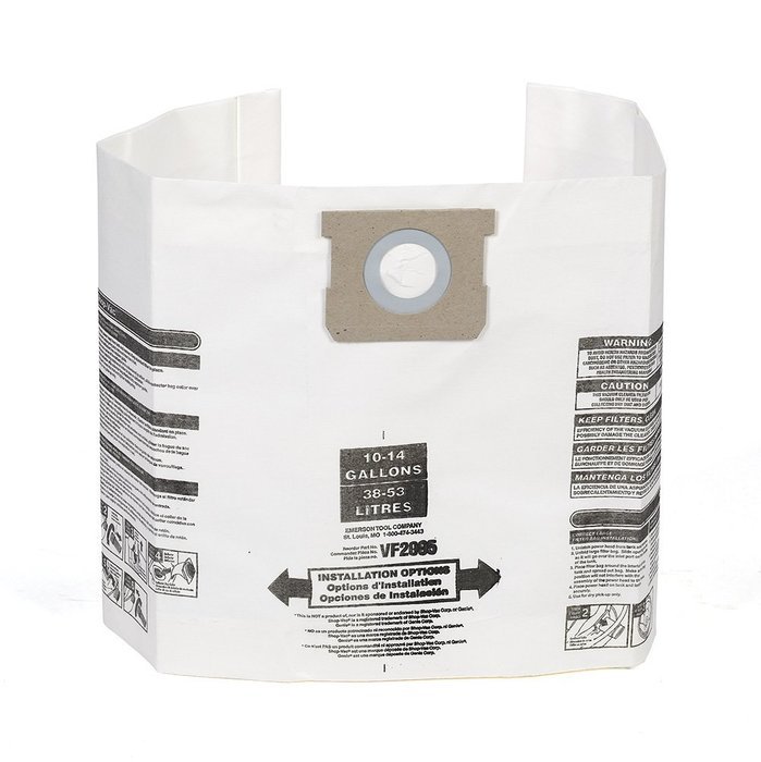 Multi-Fit Wet Dry Vacuum Bags VF2005 General Dust Filter Bag (3 Shop Vacuum Bags), Bag Filter For Most 10-Gallon... N2