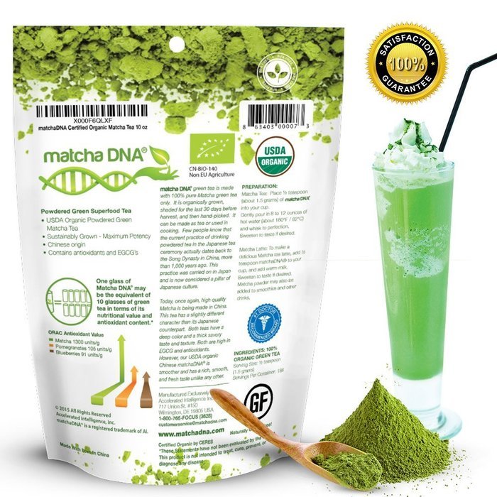 MatchaDNA Organic Powdered Matcha Green Tea, 10 Ounce N6