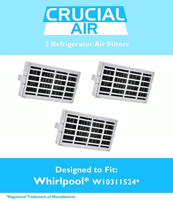 3-pack Refrigerator Air Filters fits Whirlpool Air1 Fresh Flow Compare to Part # W10311524, 2319308 & W10335147...