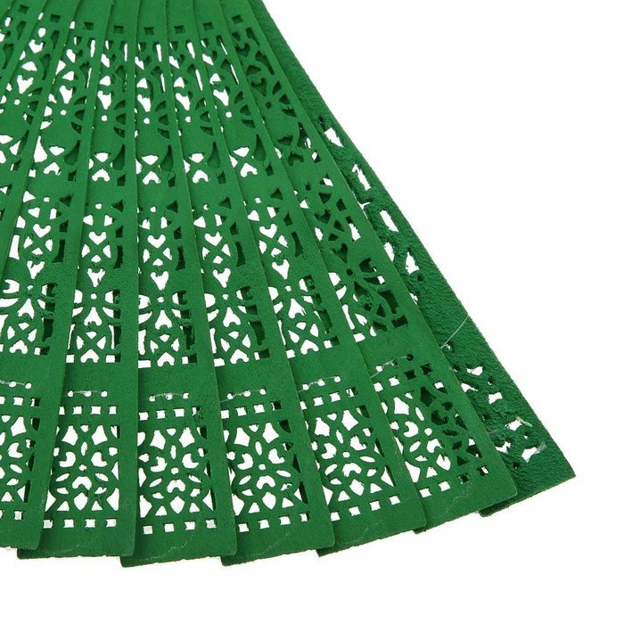 Vintage Wood Hollow Carved Hand Fan Foldable Fan - Green