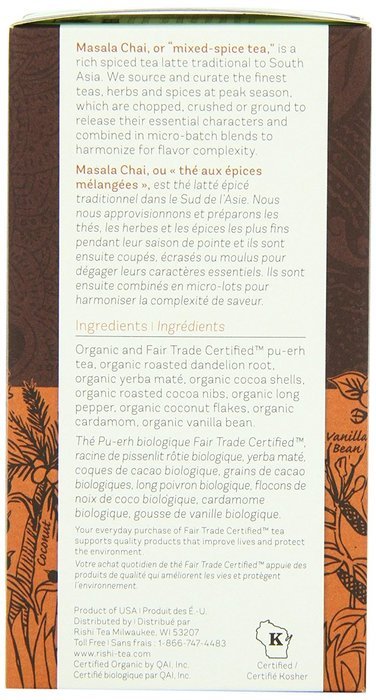 Rishi Tea Organic Chocolate Chai Loose Leaf Tea, 3.00 Ounces Tin