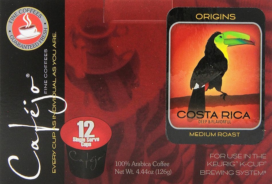 Cafejo K-Cups, Costa Rica Coffee, 50 Count N146