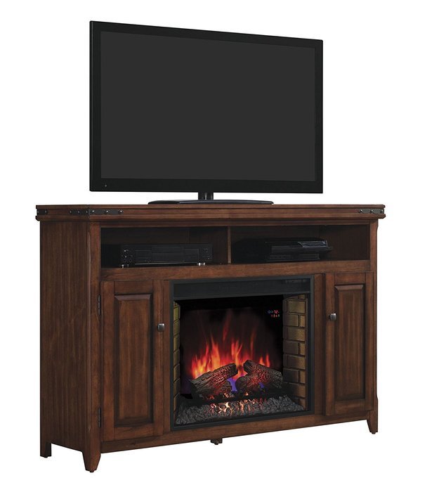ClassicFlame 28MM9644-X332 Mayfield TV Stand for TVs up to 65", Cherry (Electric Fireplace Insert sold separately)