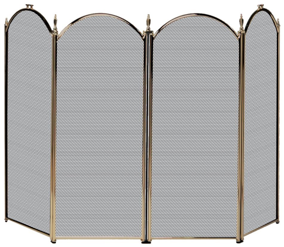 Uniflame 4 Panel Triple-Plated Folding Fireplace Screen