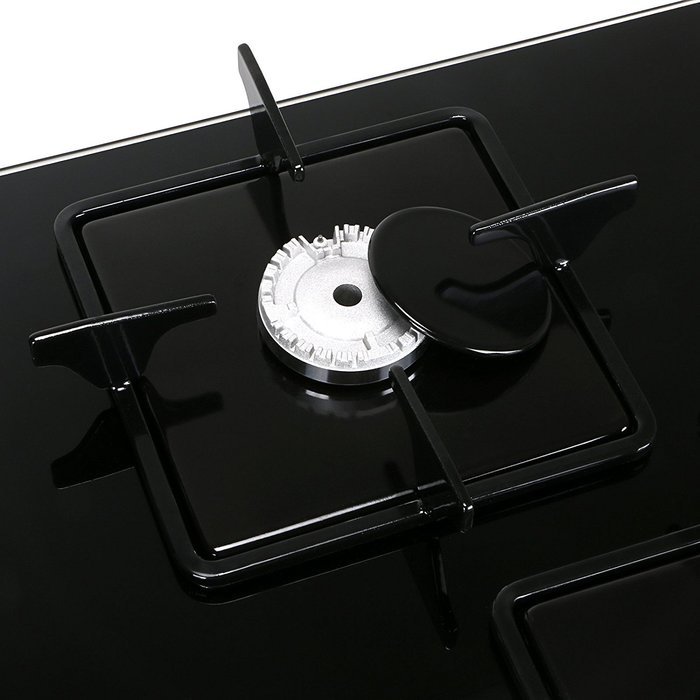 Euro Style 28" Black Glass 4 Burner Built-In Stove NG Natural Gas Cooktop Cooker
