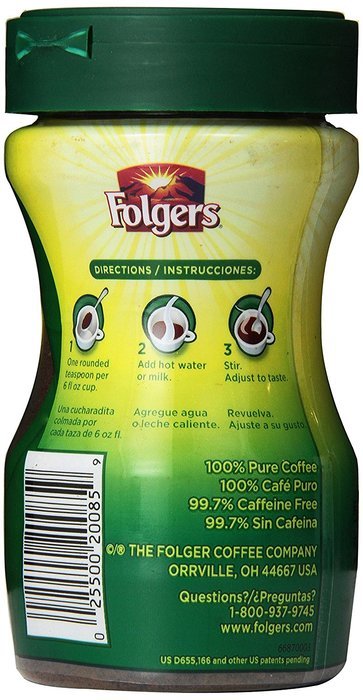 Folgers Classic Decaf Instant Coffee, 3 Ounce N2