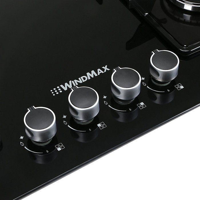 Euro Style 28" Black Glass 4 Burner Built-In Stove NG Natural Gas Cooktop Cooker N3
