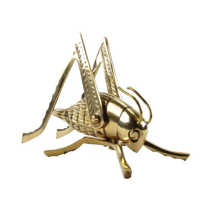 Solid Brass Lucky Cricket Rustic Fireplace Hearth/Mantle Decor N2