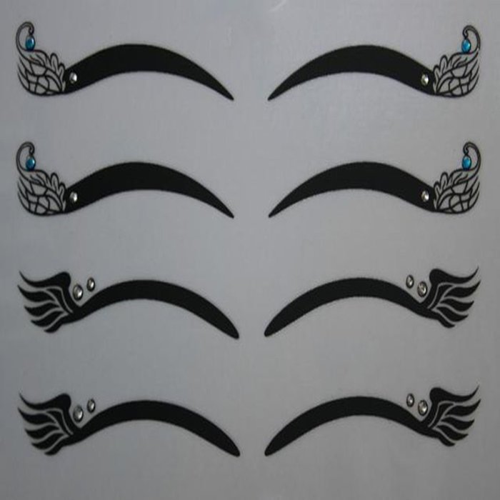 Spritech(TM) 4 Pairs Black Eyeliner Double Eyelid Sticker Eye Tapes Makeup Beauty Tool with White Diamond