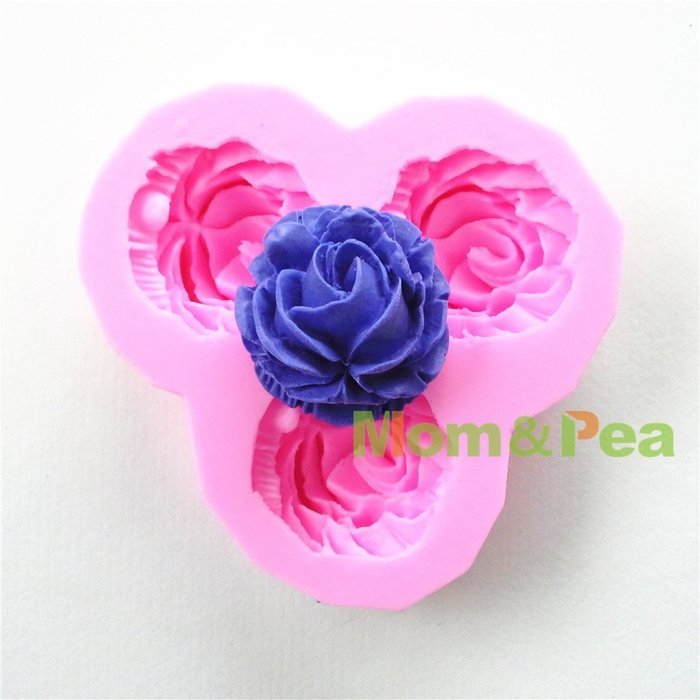 Mom&pea 0648 3-flower Shaped Silicone Mould for Fondant Cake Sugar Paste Cake Decoration 3d Cake Toppers Mold... N2