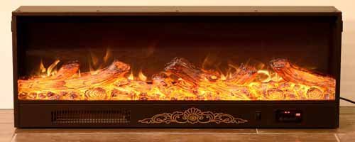 Embedded Fireplace Electric Insert Heater Glass Flame Remote Control N3