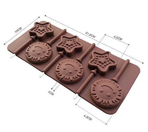 1pcs Food Grade Silicone Material, Smile & Stars Shape for Chocolate Lollipop Mold, Cake Tools, Cookie , Jelly... N2