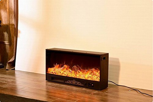 Embedded Fireplace Electric Insert Heater Glass Flame Remote Control N4