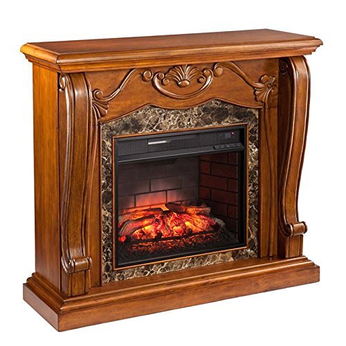 Southern Enterprises Cardona Infrared Electric Fireplace in Walnut N6