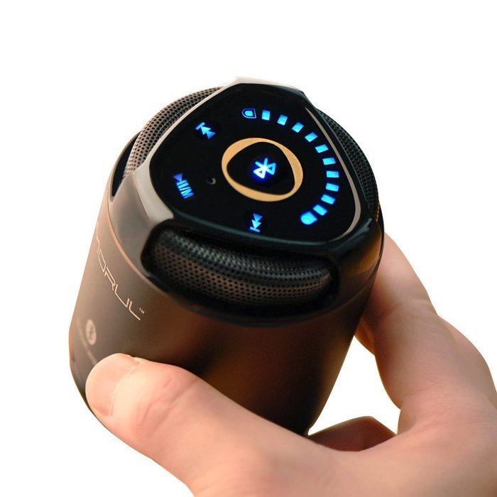 Morul H1 Touch Ultra-Portable Wireless Bluetooth Speaker with Handsfree Speakerphone (Brown/Black)