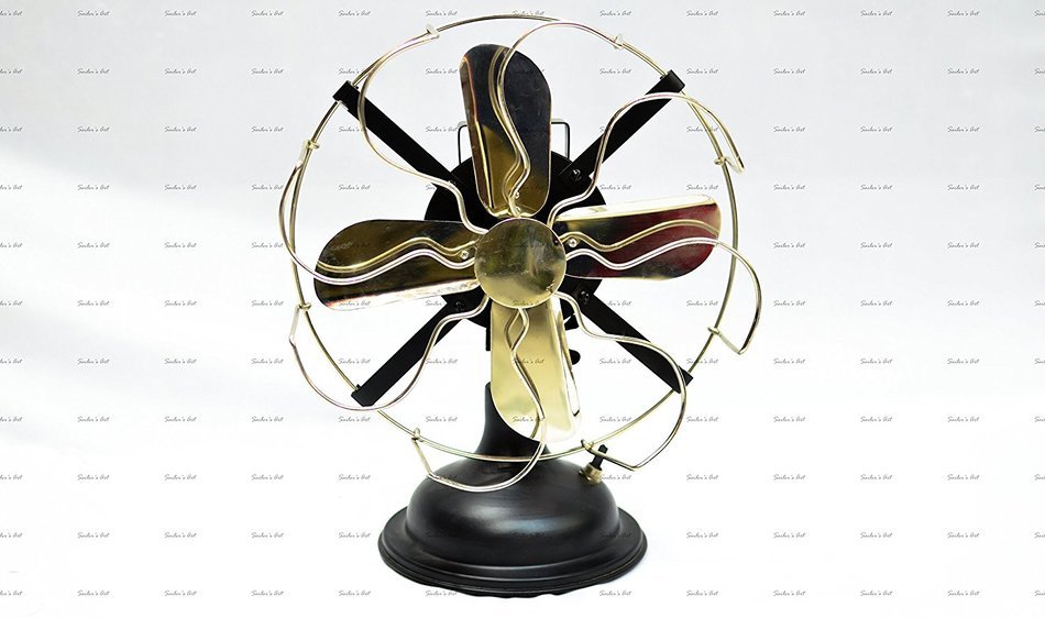Sailor's Art Brass Vintage Look Table Fan 13"