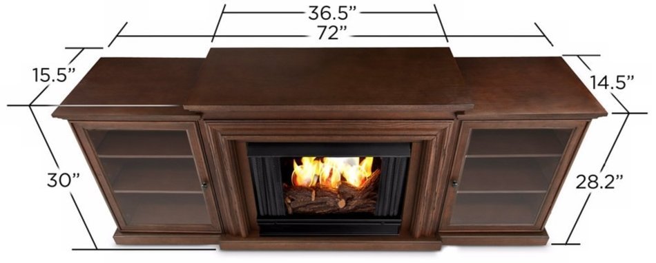 Real Flame Frederick Entertainment Center Ventless Gel Fireplace - Chestnut Oak N3