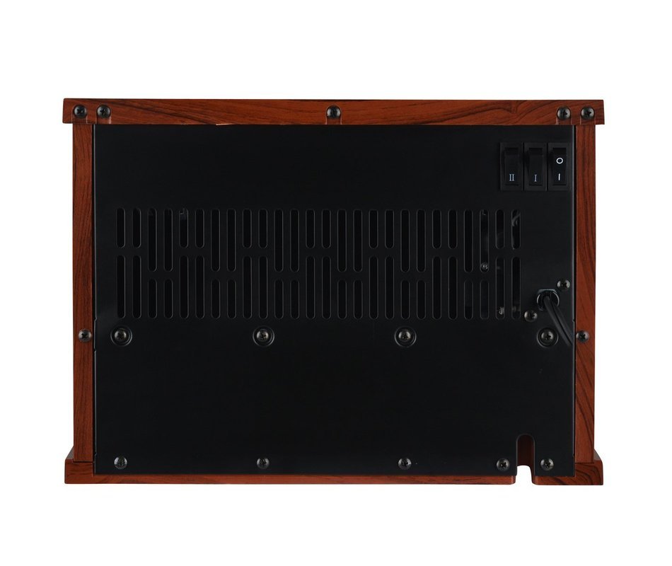 3G Plus 14" Mini Electric Fireplace Hearth Portable Heater Log Fuel Effect, 1000 Watt&mdash;Black N2