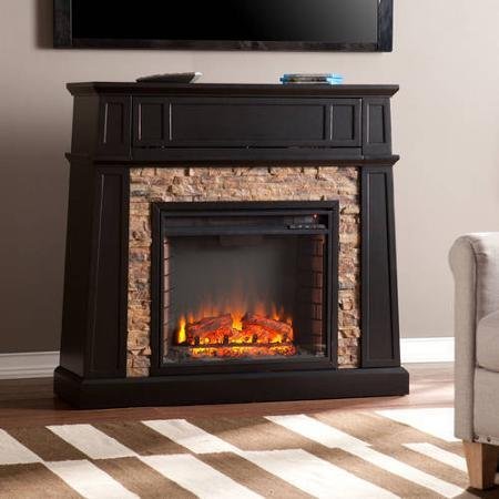 Remington Entertainment Media Center Stand Indoor Electric Heater Fireplace with Faux Stone, for Tv's up to 42... N2