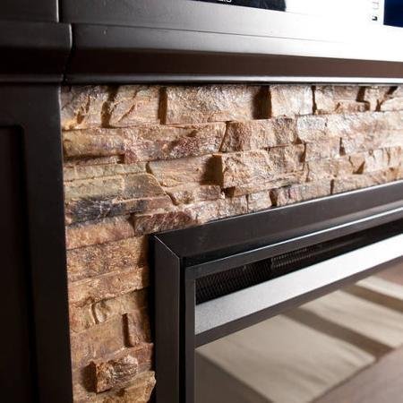 Remington Entertainment Media Center Stand Indoor Electric Heater Fireplace with Faux Stone, for Tv's up to 42... N3