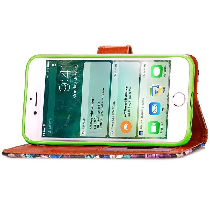 Iphone 7 Plus Wallet Shell Case,Yaheeda[Credit Card Slot] Colorful Shiny Sparkle Polka Dolt Pattern Gold Gilding... N20
