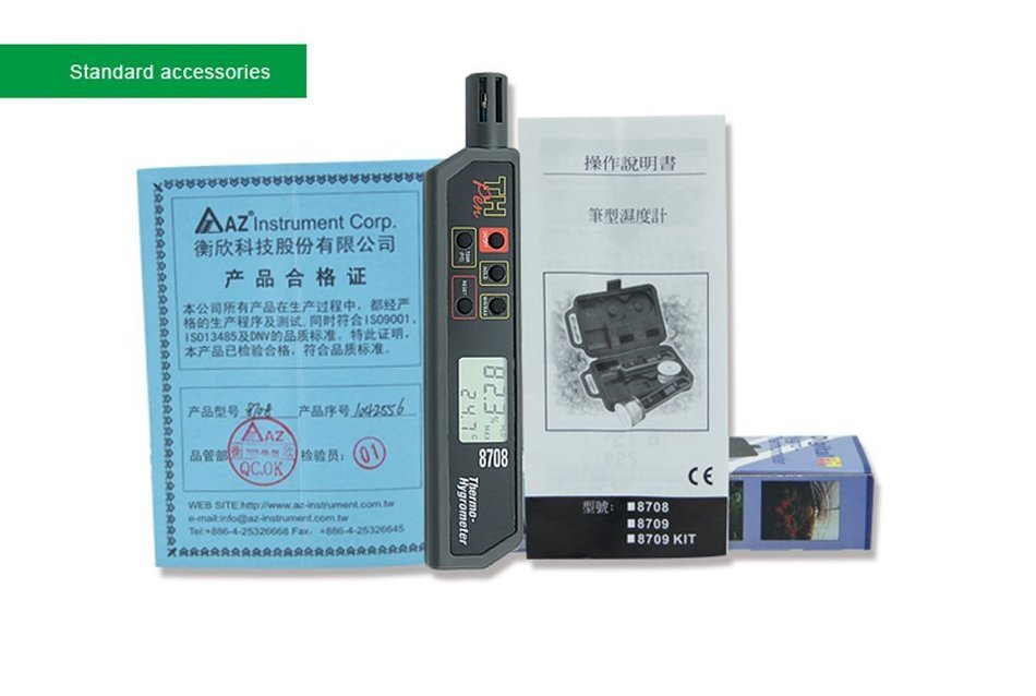 AZ 8708 Portable Mini Pen Type Indoor Industrial LCD Digital Temperature Hygrometer
