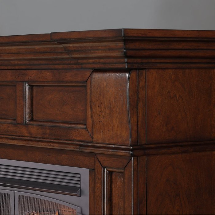 Duluth Forge Dual Fuel Vent Free Gas Fireplace - 32,000 BTU, Remote Control, Auburn Cherry Finish N5