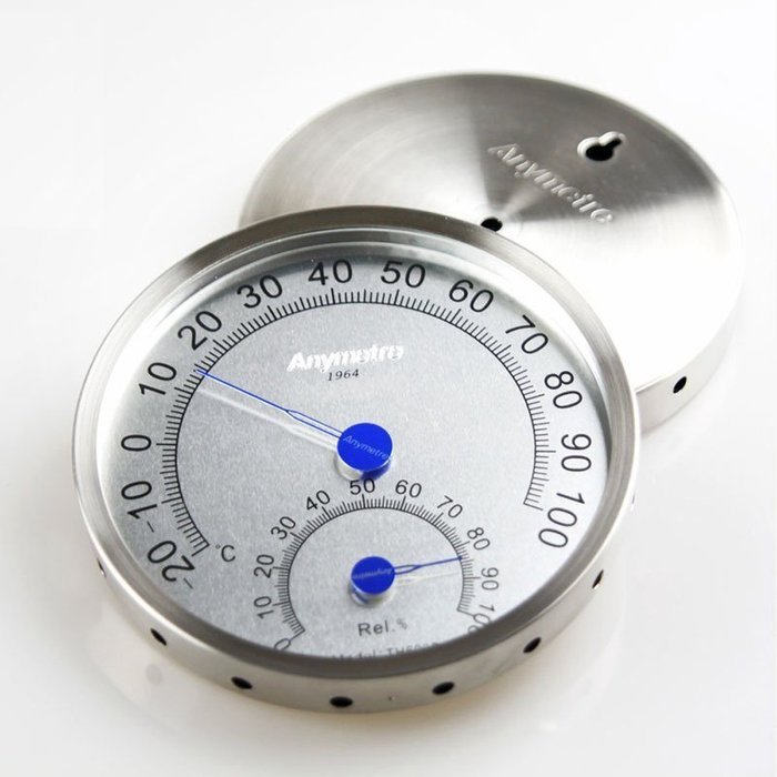 Thermometer Hygrometer 5 1/8" Dial Stainless Steel Case -20&deg;c~100&deg;c